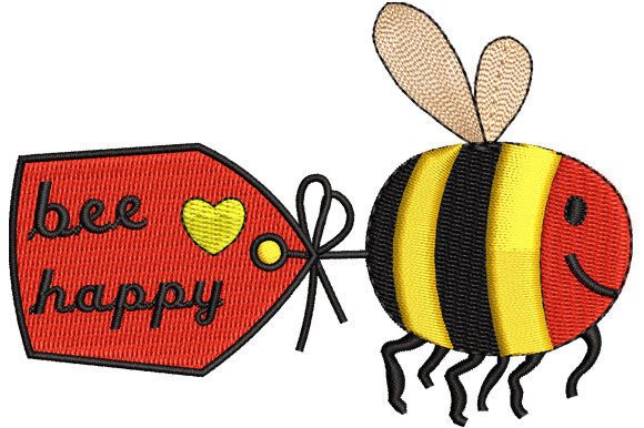 Bee Happy Honey Bee Embroidery Design Review for Business