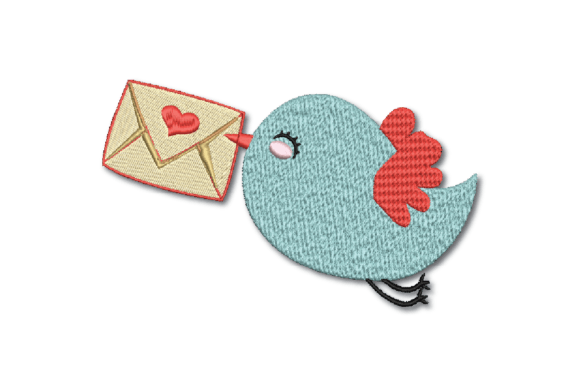 Bird with Love Letter: A Sweet Embroidery Design for Handmade Gifts