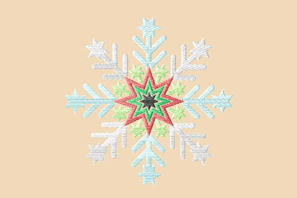 Blue Snowflake with Inner Red