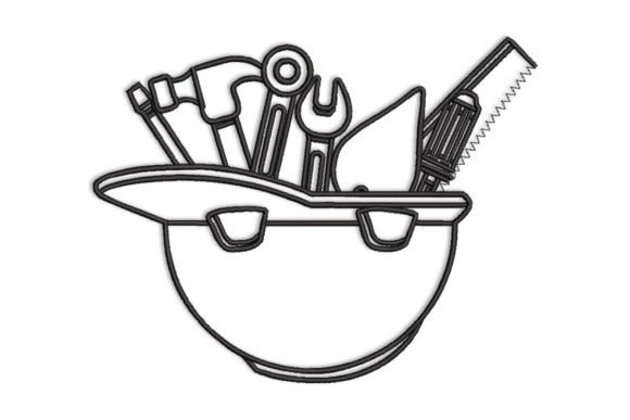 Construction Tools Embroidery Design