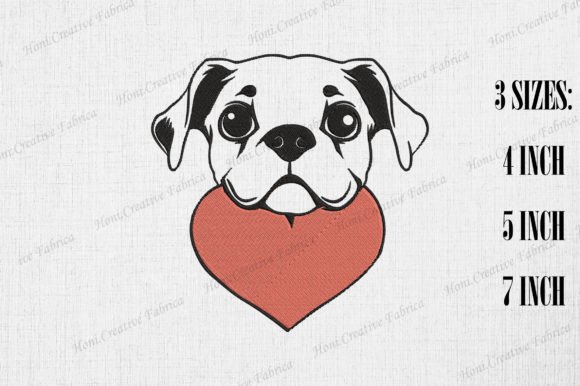 Cute Boxer Dog Peeking Heart Valentine