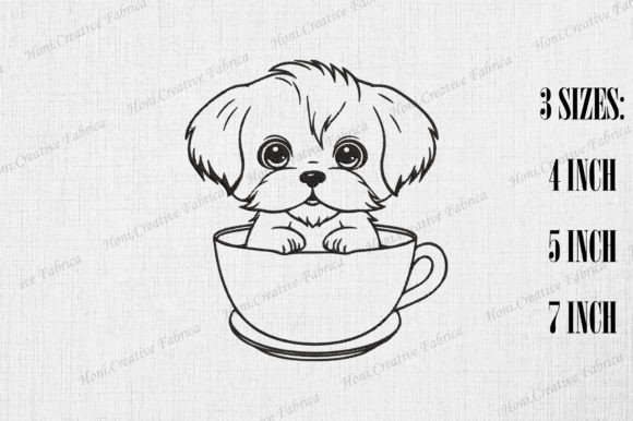 Cute Shih Tzu Dog in Coffee Cup