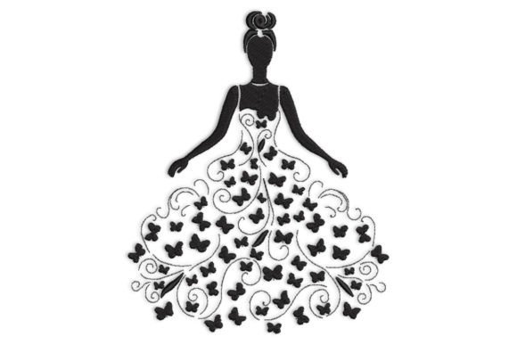Wedding Silhouette Embroidery Design